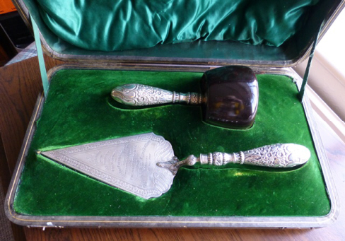 Trowel and Mallet presented to Joshua Harrop